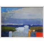 NICOLAS DE STAEL 'Paysage', quadrichrome, 40cm x 55cm, framed and glazed.