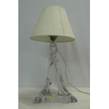 CHRISTALLERIE LORRAINE TABLE LAMP, with shade, 52cm H.