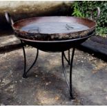 KADAI FIRE BOWL, vintage style, Indian design, 89cm diam x 79cm H.