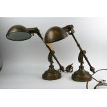 DESK LAMPS, a set of three, vintage style, 61cm at tallest. (3)