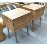 SIDE CHESTS, a pair, 1960's Danish style, of walnut construction, 45cm x 38cm x 63.5cm. (2)