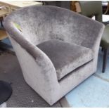 SOFA AND CHAIR COMPANY ARMCHAIR, in shimmering chenille, 94cm x 86cm H.