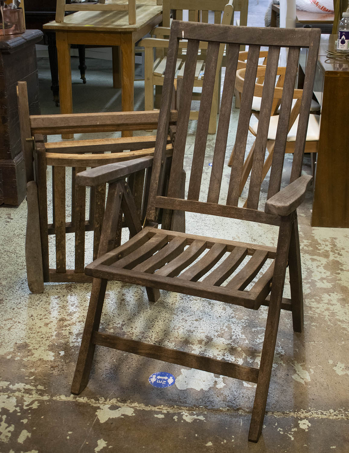 GARDEN DINING SET, including a circular table with teak dumb waiter, 73cm H x 50cm, an Alexander - Image 5 of 6