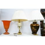 TABLE LAMPS, a collection of three, of various sizes and description, 71cm H at tallest. (3)