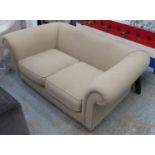 CHESTERFIELD SOFA, two seater, with neutral upholstery, 184cm L x 75cm H x 104cm D.