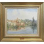 DIANA BOWEN 'Availles Limouzine, France', oil on canvas, signed lower right, 35cm x 45cm, framed.