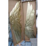 CONTEMPORARY SCHOOL, 'The Wings of an Angel', each wing 156cm x 43cm. (2)