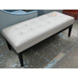 WINDOW SEAT, contemporary design, grey leather finish, 120cm x 50cm x 45cm.