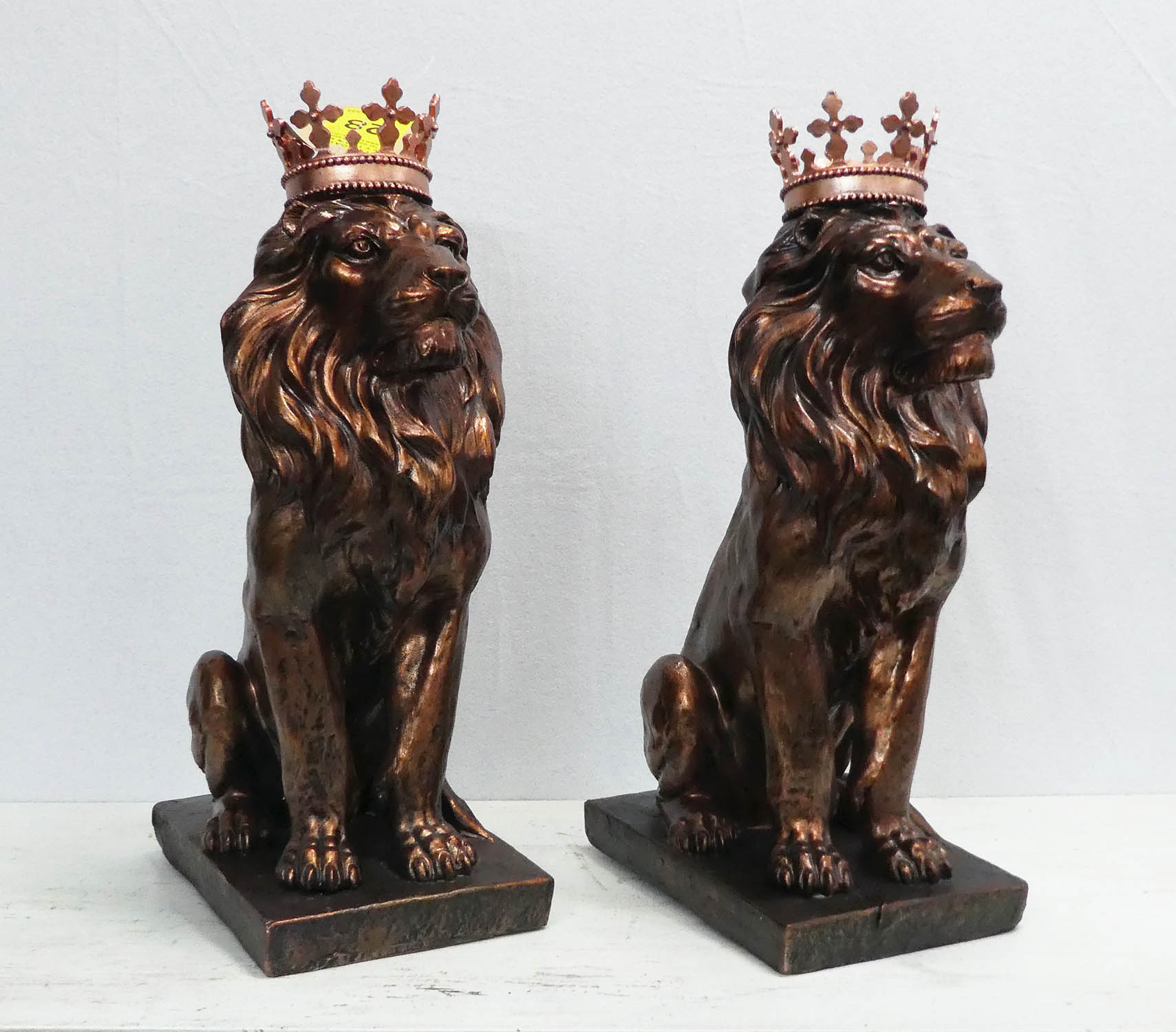 'THE QUEEN'S BEASTS', a pair, faux bronze, 55cm H.