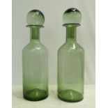 MURANO STYLE DECANTERS, a pair, 53cm H. (2)