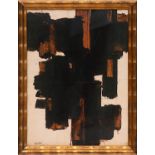 PIERRE SOULAGES, abstract in black and brown, quadrichrome, signed in the plate, 73cm x 55cm. (