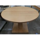 TABLE, circular oak, 120cm x 75cm H.