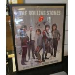 ROLLING STONES, rare 1980 promotional poster, signed by Mick Jagger, Keith Richards, Ronnie Wood,