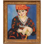 HENRI MATISSE 'Portrait of a Woman', quadrichrome, vintage French frame, 65cm x 55cm.