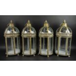 STORM LANTERNS, a set of four, Regency style gilt finish, 55cm H approx. (4)