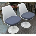 AFTER EERO SAARINEN TULIP STYLE CHAIRS, a set of four, 80cm H.