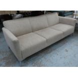 NATUZZI SOFA, in a woven neutral fabric, 85cm x 78cm H x 208cm.