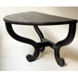 JULIAN CHCICHESTER DANNY CONSOLE TABLE, semicircular black cerused oak, 154cm x 76cm x 76cm H.