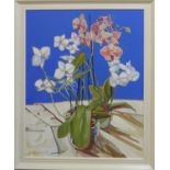 ALEX CHAMBERLIN (Contemporary British) 'Orchids', 2013, oil on canvas, signed lower left, 121cm x