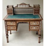 MOORISH WRITING DESK, early 20th century allover bone, mother of pearl and ebony inset with