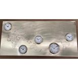 WORLD TIME WALL CLOCK, 79cm x 37cm x 3cm.