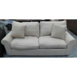 SOFA BED, in a neutral fabric, 195cm W x 95cm D.