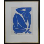 HENRI MATISSE 'Nu Bleu IX', lithograph, after Matisse's cut outs, signed in the plate, 35cm x