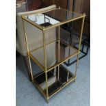 ETAGERE, 1960's French style, gilt metal, 91cm H x 41cm W x 31cm D.