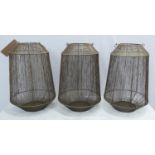 STORM LANTERNS, a set of three, 1950's Italian style, 65cm H. (3)