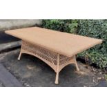 FAUX RATTAN GARDEN DINING TABLE, contemporary, 200cm x 100cm x 75cm.