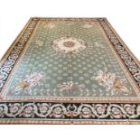 FINE EMPIRE DESIGN NEEDLEPOINT CARPET, 425cm x 310cm.