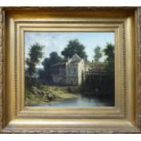 LEON LEGAT (French b.1829) 'Le Moulin de Gravelle', oil on canvas, signed lower right, 33cm x