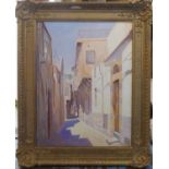 NASSER CHAURA (Syrian 1920 - 1992) 'Town Alley', 1994, oil on canvas, signed and dated lower