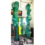 LUCIEN SIMON, glass sculptures, a pair, 225cm H each. (2)