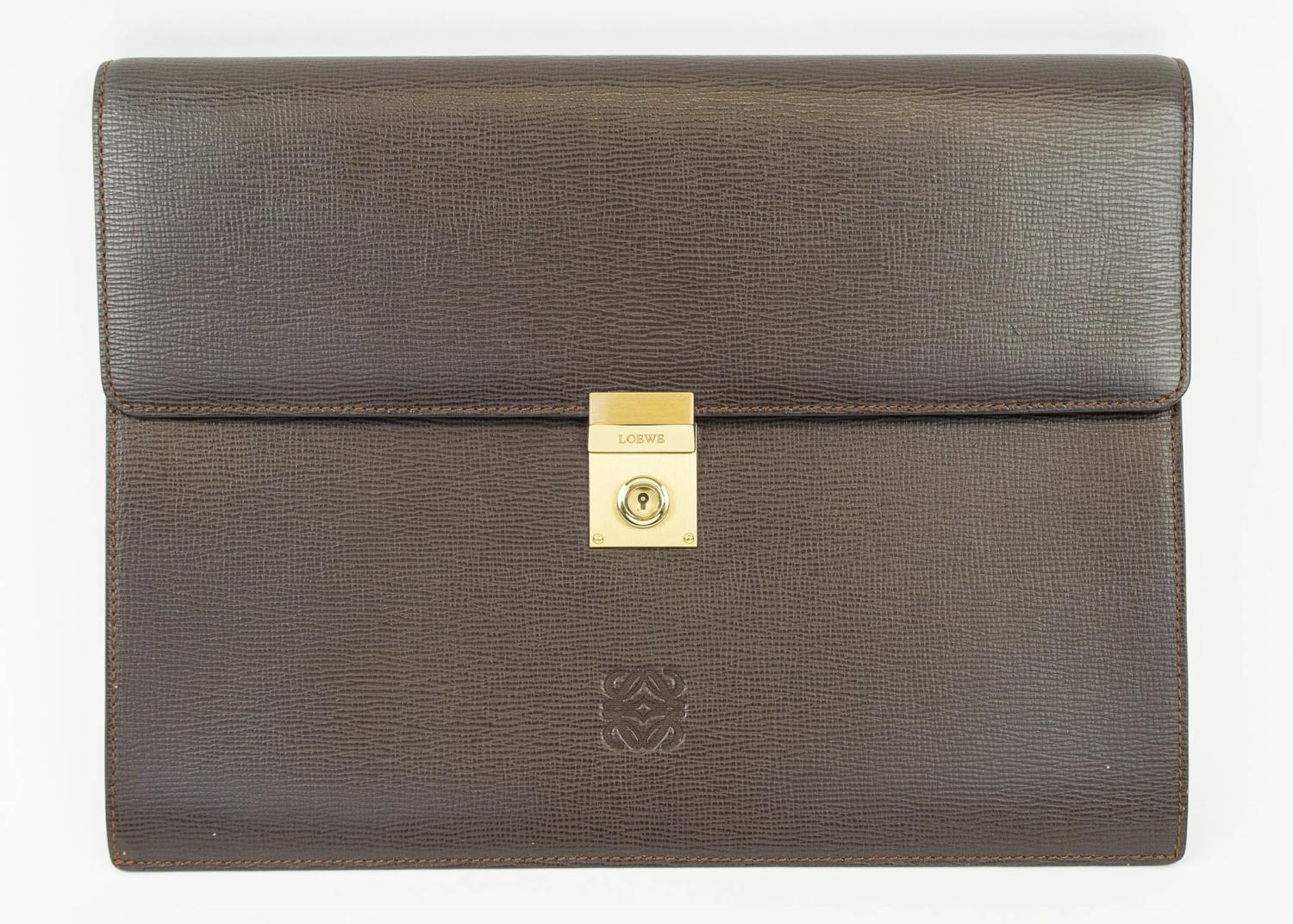 LOEWE FOLIO, luxury brown Spanish leather, 36cm x 28cm.