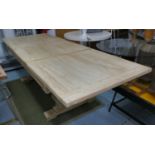 FARMHOUSE DINING TABLE, Elm construction, extendable design, 279cm x 100cm x 78.5cm approx.