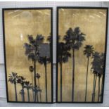 CONTEMPORARY SCHOOL, Malibu Vista, framed diptych print, 154cm x 79cm. (2)