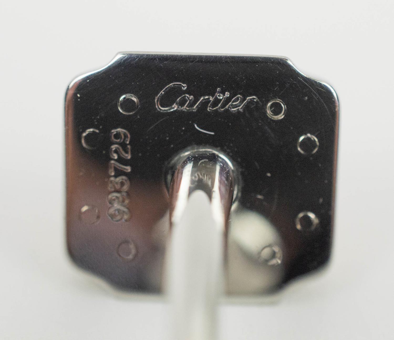 CARTIER CUFFLINKS, Santos collection, stainless steel with 18ct gold border set with screw motif - Image 4 of 6