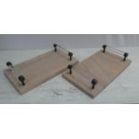 CHEESE TRAYS, a set of three, 35.5cm x 20.5cm x 7.5cm approx. (3)