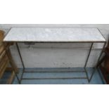 CONSOLE TABLE, 1960's French style, gilt metal with marble top, 110cm x 31cm x 80cm H.