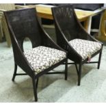 MCGUIRE CANED ARMCHAIRS, a set of four, by Barbara Barry, 101cm H. (4)