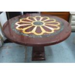 PIETRA DURA TABLE, with Griotte, Sienna and Verde antico marble, 115cm diam x 78cm H.