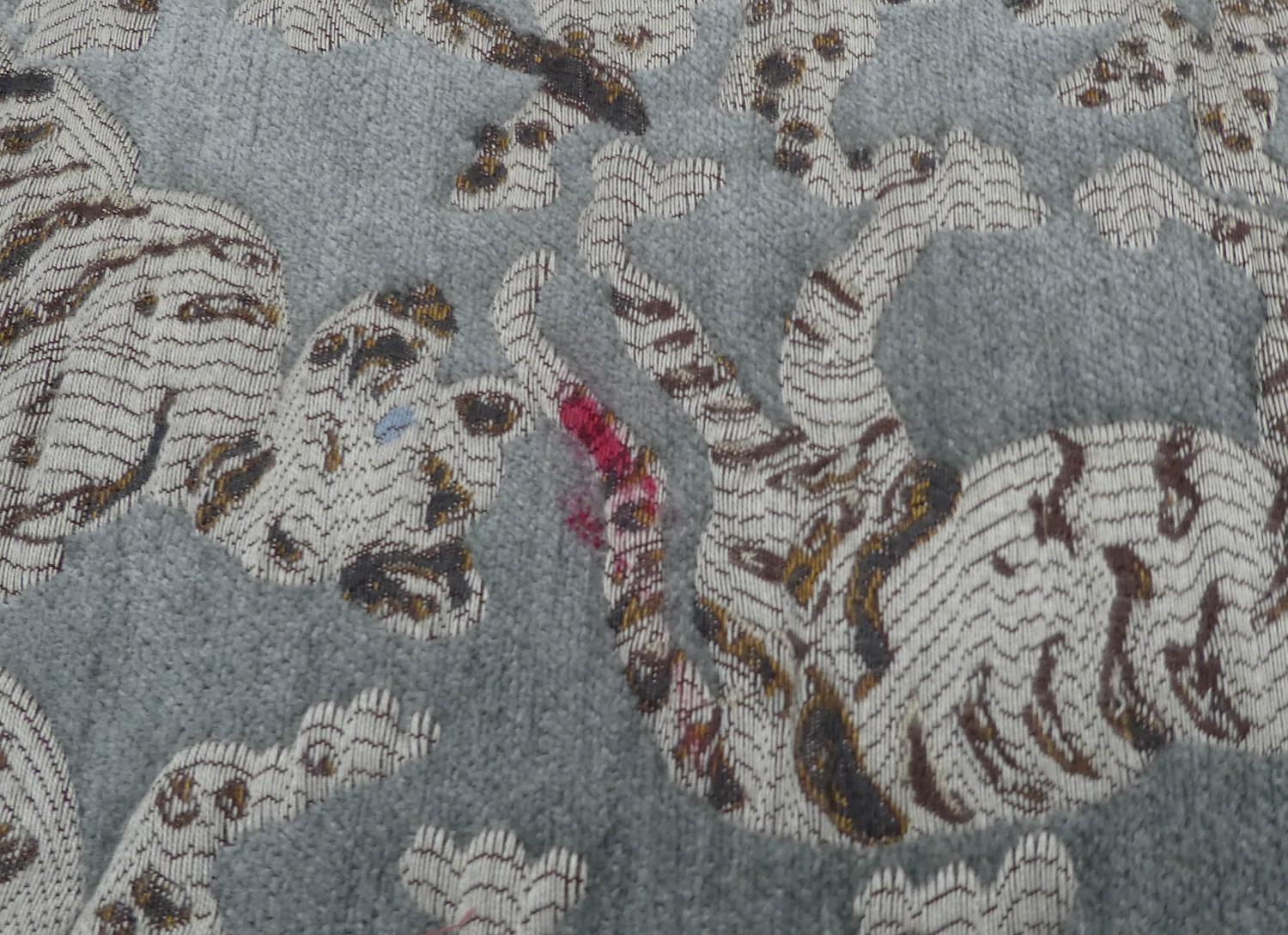 OTTOMAN, contemporary design, leopard print fabric upholstered, 120cm x 60cm x 41cm. - Image 3 of 5
