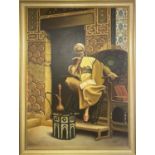 ORIENTALIST SCHOOL AFTER LUDWIG DEUTSCH (Austrian 1855-1935) 'The Scribe', oil on board, signed S.