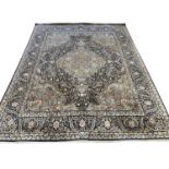 FINE PURE SILK TEHRAN DESIGN CARPET, 275cm x 215cm.