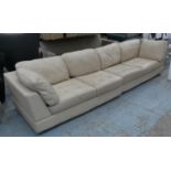 HEALS LEATHER EDITIONS SOFA, 96cm x 65cm H x 300cm. (some wear)