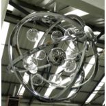 CEILING PENDANT, contemporary atomic style, 42cm Diam approx.