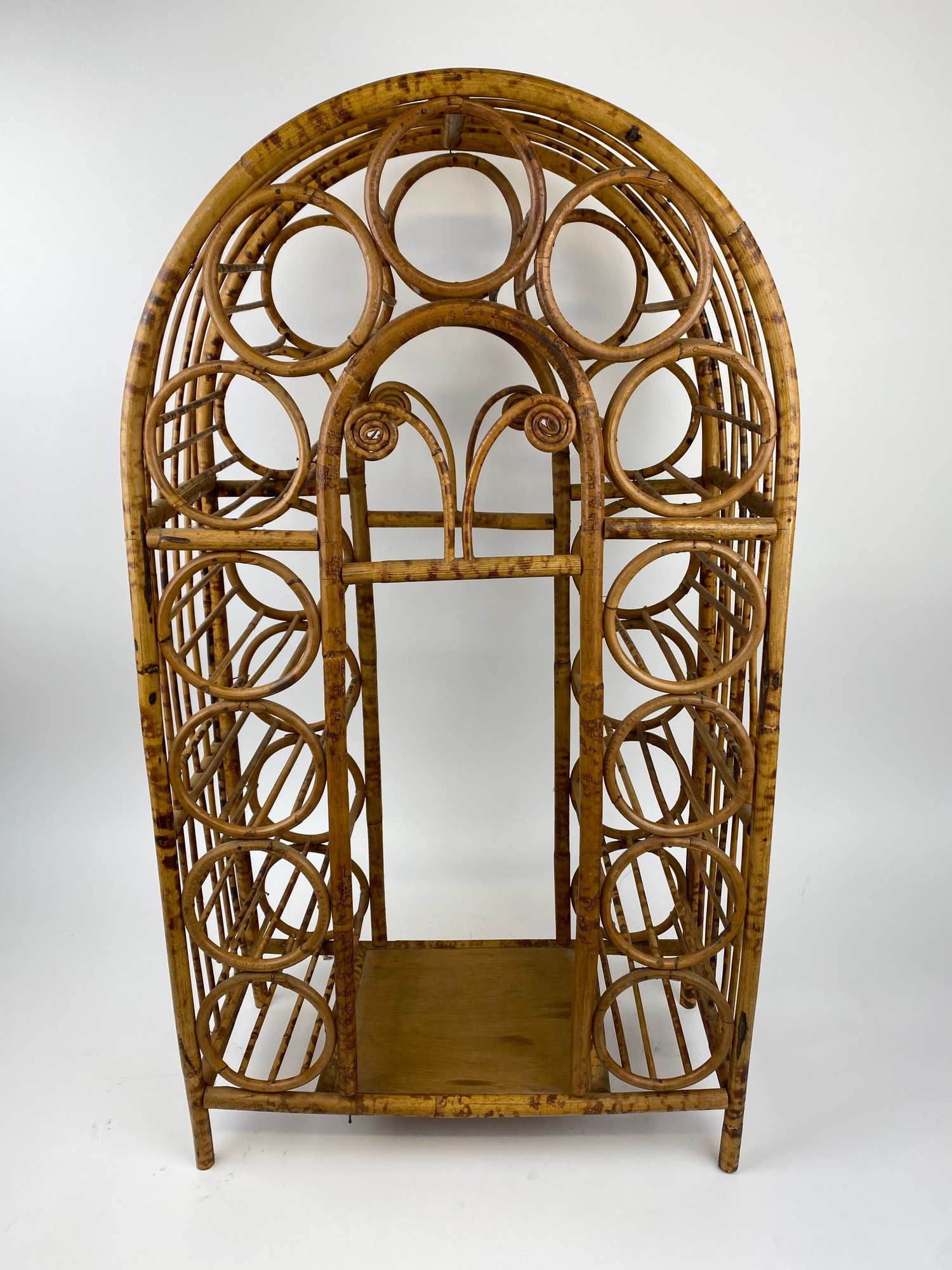 BAMBOO WINE RACK, vintage 1970's, 79cm H x 44cm, together with a magazine rack and two side - Image 2 of 4