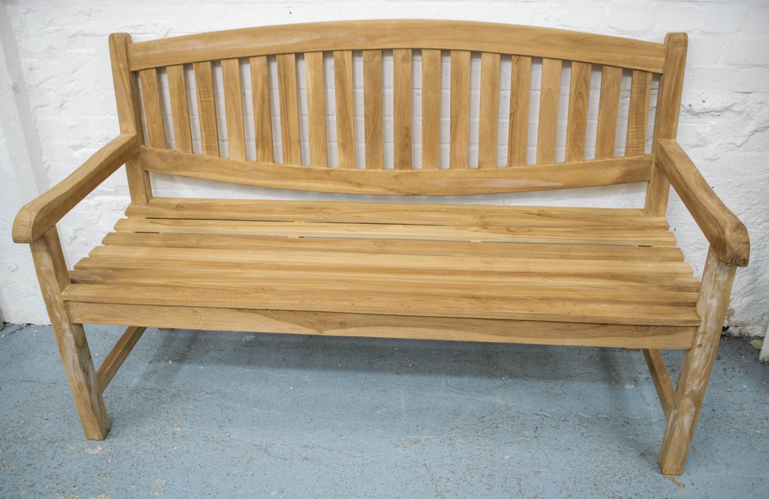 GARDEN BENCH, hardwood, 150cm W.