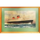 20TH CENTURY SCHOOL 'Queen Mary, Queen Elizabeth and other Cruise Liners', offset lithographs,